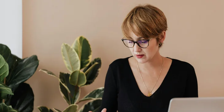 A resource manager working in her office.