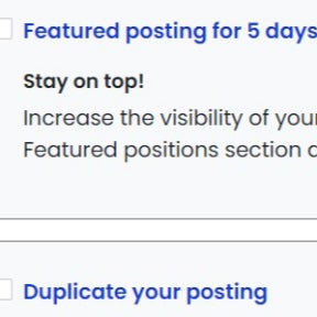 Select job post upgrades.