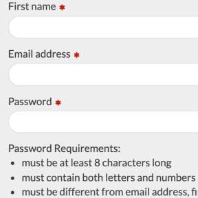 Create your account.