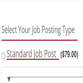 Select a job posting package.