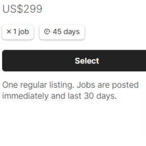 Select a job posting plan.