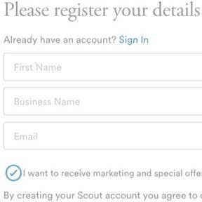 Register your account.