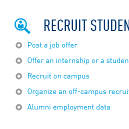 Scroll down to "RECRUIT STUDENTS OR GRADUATES."