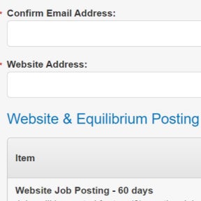 Select a job posting plan.
