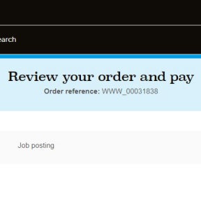 Review and pay for your job ad.
