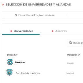 Selecciona el destino de la publicación.