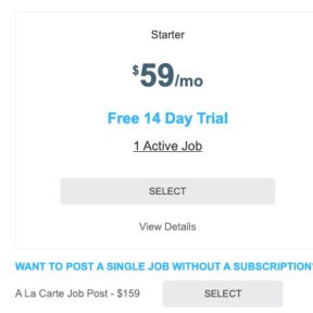 Select a hiring plan.