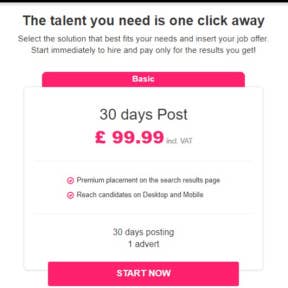 Select a job posting package.