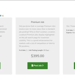 Select a job posting package.