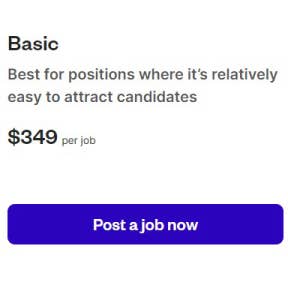 Select a job posting package.