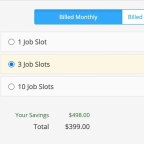 Select a job posting plan.