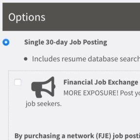 Select a posting package.