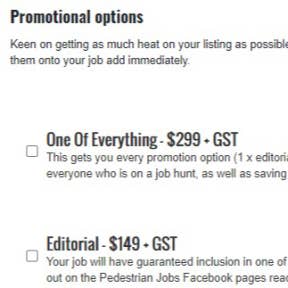Select promotional options.