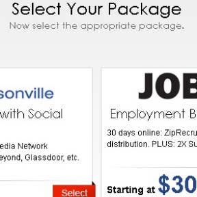 Select your job-posting package.