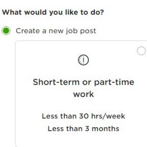 Select your job posting type.