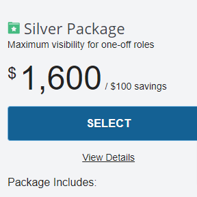 Select a job posting package.
