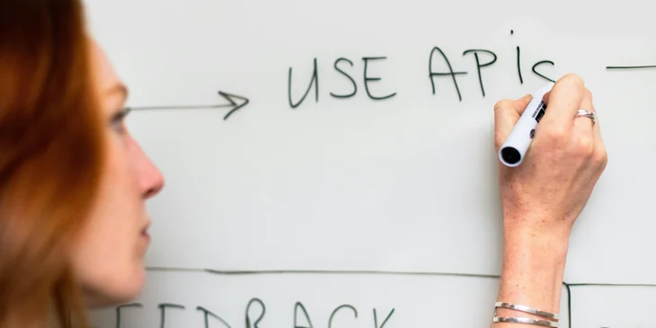 An SEO developer writing on the board for strategies.