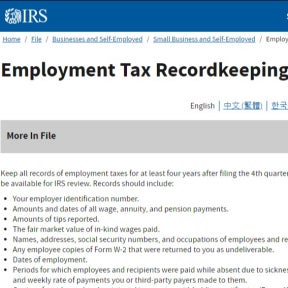 Set up a filing system for employment tax records.