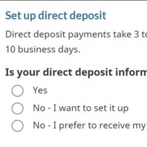 Check whether your direct deposit details are updated.