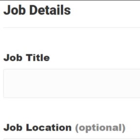 Fill in your job details.