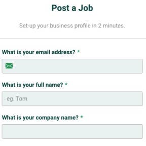 Create your business profile.