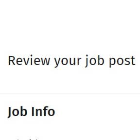 Review your job post.