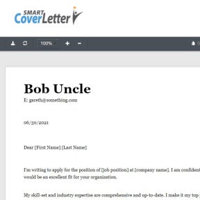 Preview the cover letter.