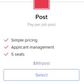 Choose a posting package.