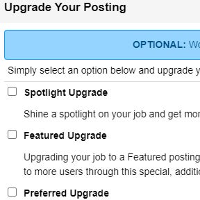 Add upgrades to your listing.