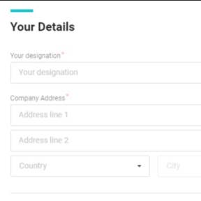 Complete your company profile.
