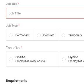 Create your job listing.