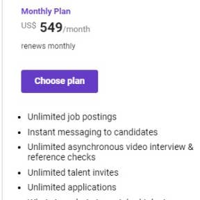 Select a job posting plan.