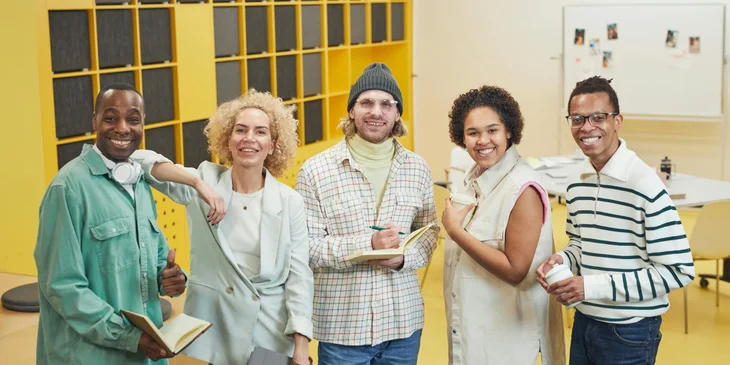 A group of volunteers at a community center.