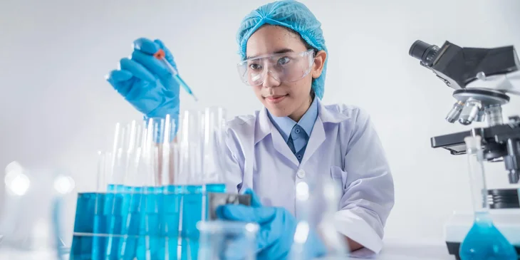 A scientist working on laboratory.