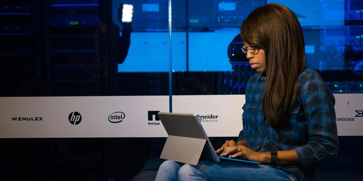 A software engineer working on their laptop.