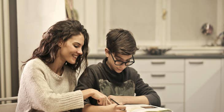 Speech therapist with student.