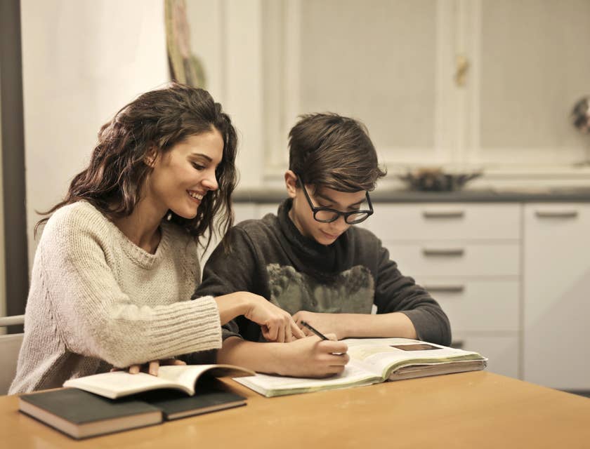 Speech therapist with student.