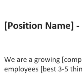 Start with a great title for your job ad.