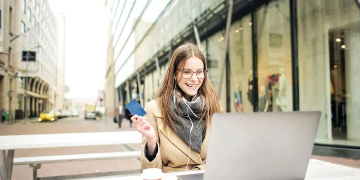 A woman working outdoors.