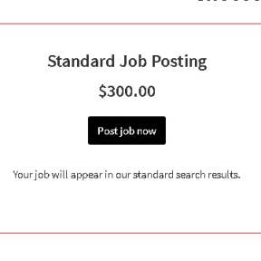 Choose a job posting package.