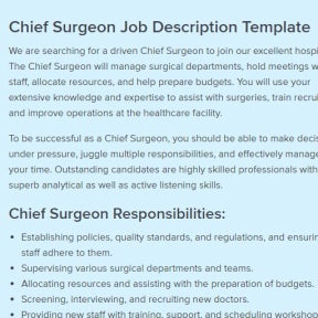 Use a surgeon job description template to make it easier.