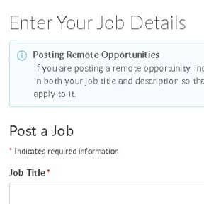 Enter your job details.