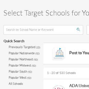 Select the schools you would like to target.