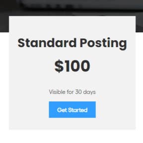 Select a job posting plan.