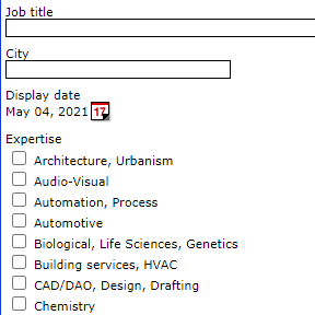 Add your job posting details.
