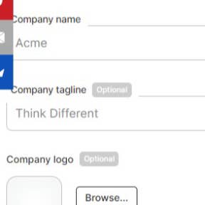 Enter your company details.