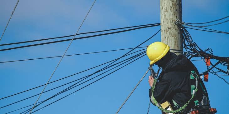 A technician working on telecommunications systems.