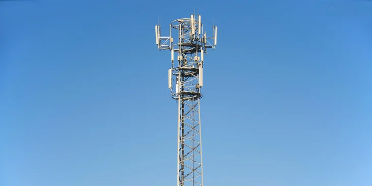 A telecommunications tower.