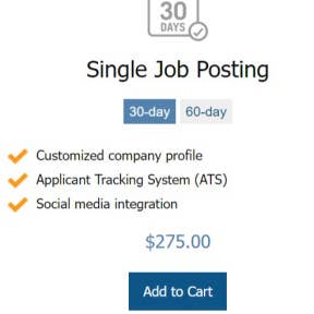Select a job posting plan.
