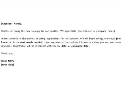 how to respond to a job application via email